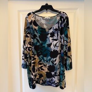 NWOT women’s Calvin Klein Floral Print blouse, size 2X